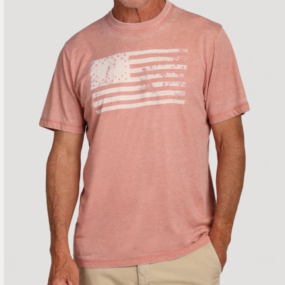 True Grit Men's Faded Pink Flag Tee
